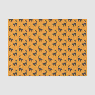 Kids Halloween Black Cats Orange Gold Dots Tissue Paper