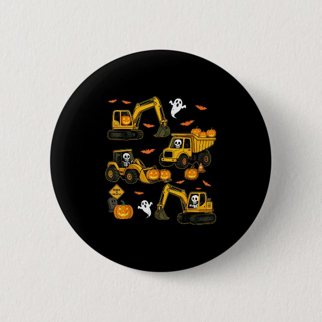 Kids Halloween Construction Trucks Costume Toddler 6 Cm Round Badge (Front)