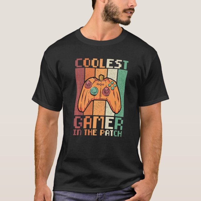 Kids Halloween Coolest Gamer In The Patch Boys Gir T-Shirt (Front)