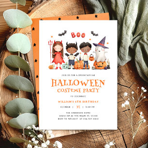 Kids Halloween Costume Birthday Party Invitation
