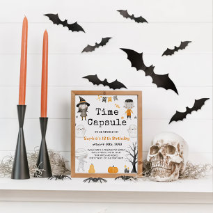 Kids Halloween Costume Birthday Time Capsule Sign