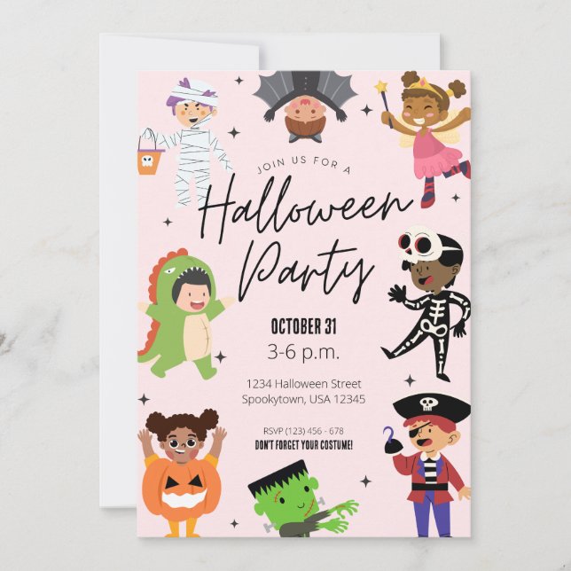 Kids’ Halloween Costume Party Invitation (Front)