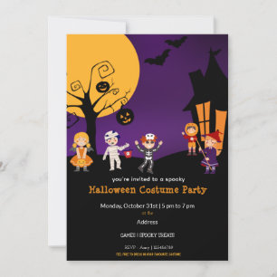 Kids Halloween Costume Party Invitation