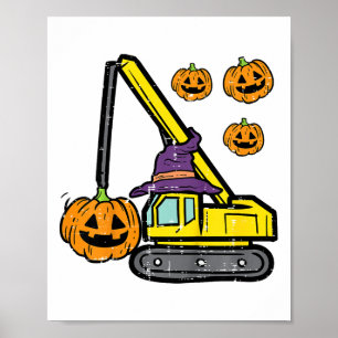 Kids Halloween Crane Construction Truck Costume To Poster