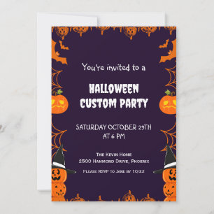 Kids Halloween Custom Party Invitation