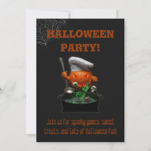 Kids Halloween– Cute Spooky Pumpkin design Invitation