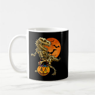 Kids Halloween Dinosaur Skeleton Trick or Treat Ca Coffee Mug