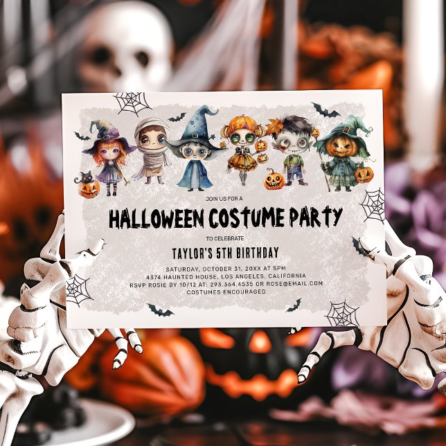 Kids Halloween Fun Costume Birthday Invitation (Creator Uploaded)