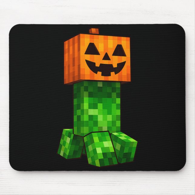 Kids Halloween Gamer Xel Jack O Lantern Pumpkin Bo Mouse Mat (Front)