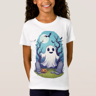 Kids Halloween Ghost With Bats And Pumpkins 👻 T-Shirt