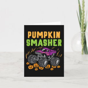 Kids Halloween Monster Truck Pumpkin Smasher Boys  Card