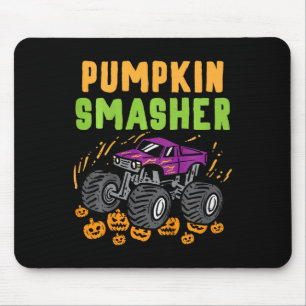 Kids Halloween Monster Truck Pumpkin Smasher Boys Mouse Mat