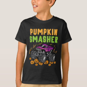 Kids Halloween Monster Truck Pumpkin Smasher Boys T-Shirt