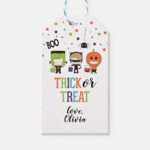 Kids Halloween Party Colourful Trick or Treat Gift Tags