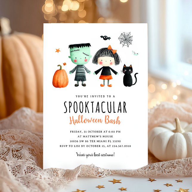 Kids Halloween Party Cute Children Invitation (Creator Uploaded)