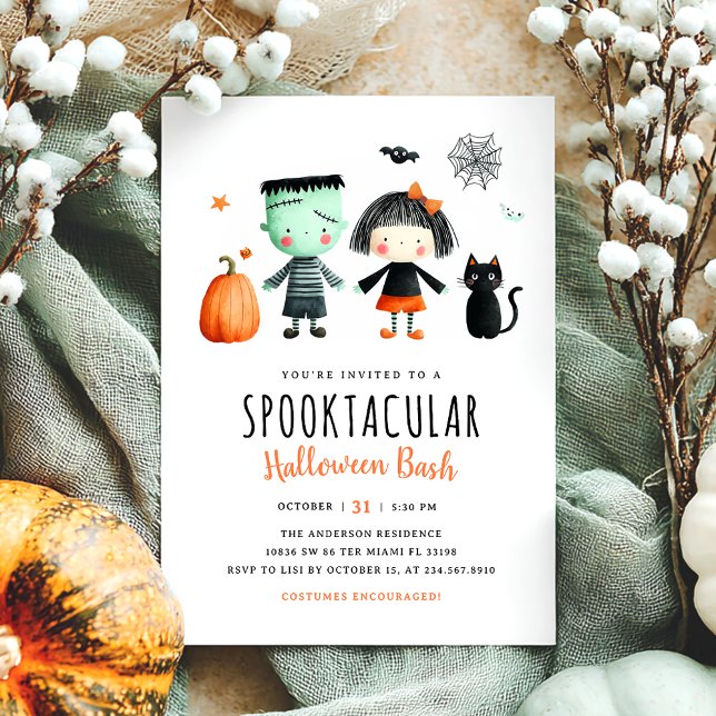 Kids Halloween Party Cute Spooky Invitation (Creator Uploaded)