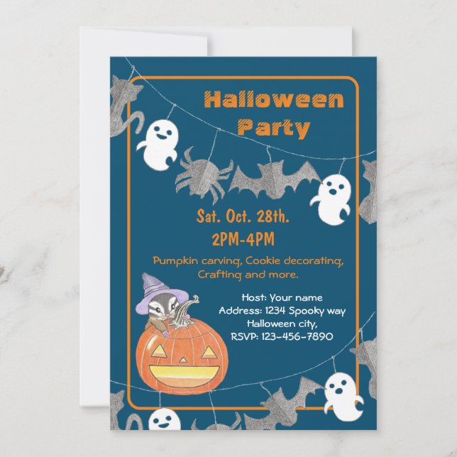Kids Halloween Party Invitation  (Front)