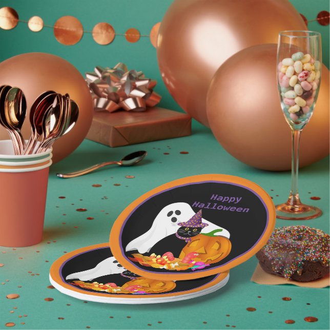 Kids Halloween Party Paper Plate (Multi)