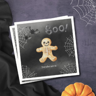 Kids Halloween Party Skeleton Black Paper Napkin
