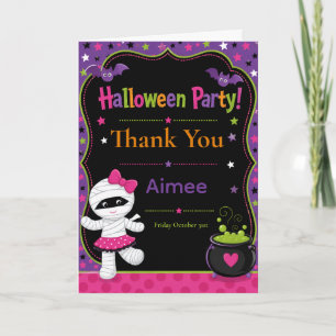 Kids Halloween Party Thank You Card
