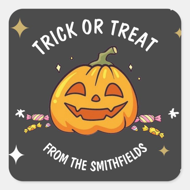 Kids Halloween Party Trick or Treat Stickers (Front)