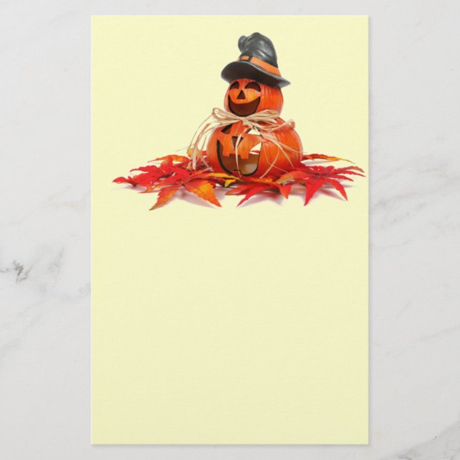 Kids Halloween Pumkins Stationery (Front)