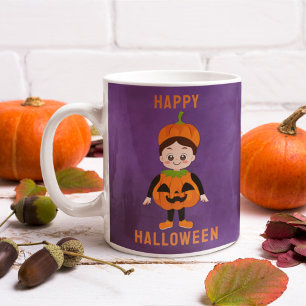 Kids’ Halloween Pumpkin Costume Custom Name Coffee Mug