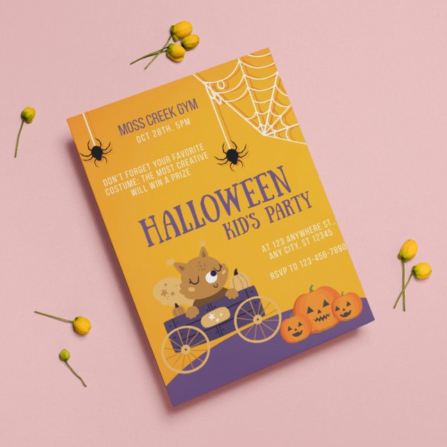 Kids Halloween School Gym Party Invitation (Creator Uploaded)