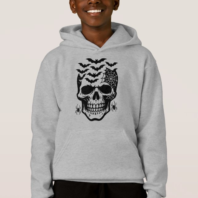 Kids Halloween Skull Hoodie (Front)