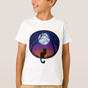 Kid's Halloween T-shirt Skinny Black Cat Kid's Tee