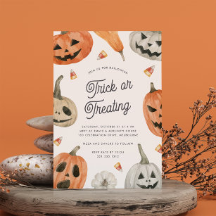 Kids Halloween Trick or Treating Party Invitation