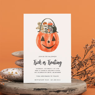 Kids Halloween Trick or Treating Party Invitation