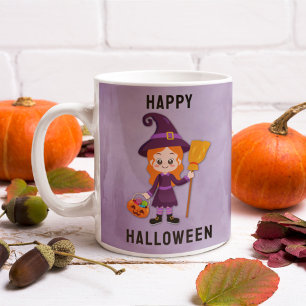 Kids’ Halloween Witch Custom Name Coffee Mug