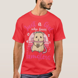 Kids Hamster Just a Girl Who Loves Hamsters Retro T-Shirt
