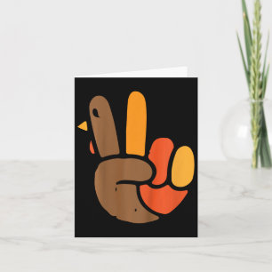 Kids Hand Peace Sign Thanksgiving Day Cool Symbol  Card