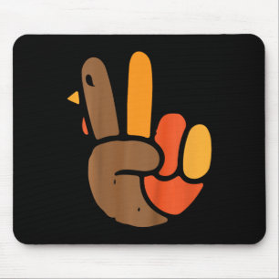 Kids Hand Peace Sign Thanksgiving Day Cool Symbol Mouse Mat