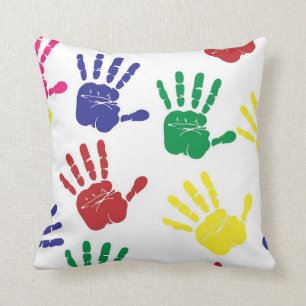Kids Handprint Pattern Decorative Throw Pillow