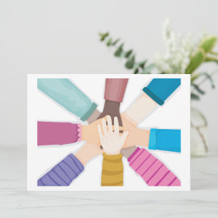 Kids Hands Together Invitations