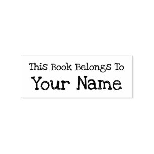 Kids Handwritten This Book Belongs To Custom Name Rubber Stamp