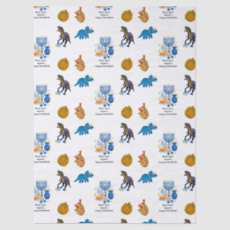 Kids Hanukkah tissue Paper – Dinosaurs dreidel