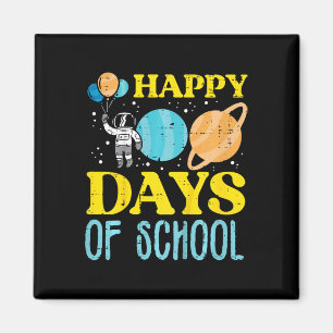 Kids Happy 100 Days Of School Astronaut Planets 10 Magnet