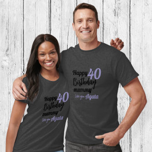 Kids Happy 40th Birthday Mom Girls Love T-Shirt