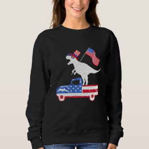 Kids Happy 4th Of July Dino Trex Dinosaur Baby Tod Sweatshirt