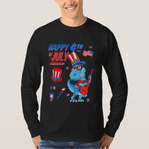 Kids Happy 4th Of July T-Rex Dino Dinosaur Baby To T-Shirt