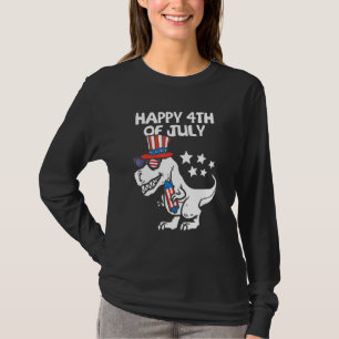 Kids Happy 4th Of July T-Rex Dino Dinosaur Baby To T-Shirt