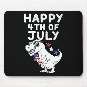 Kids Happy 4th Of July T Rex Patriotic Fun Toddler Mouse Mat