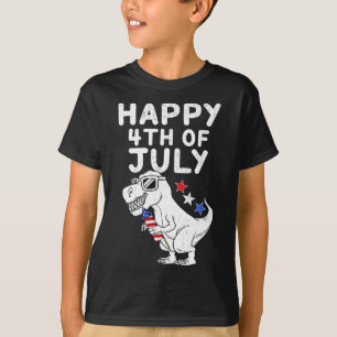 Kids Happy 4th Of July T Rex Patriotic Fun Toddler T-Shirt