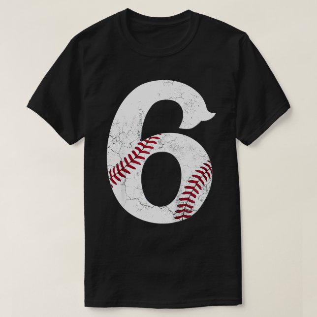 Kids Happy Birthday 6th 6 Year Old Baseball Gift B T-Shirt (Design Front)