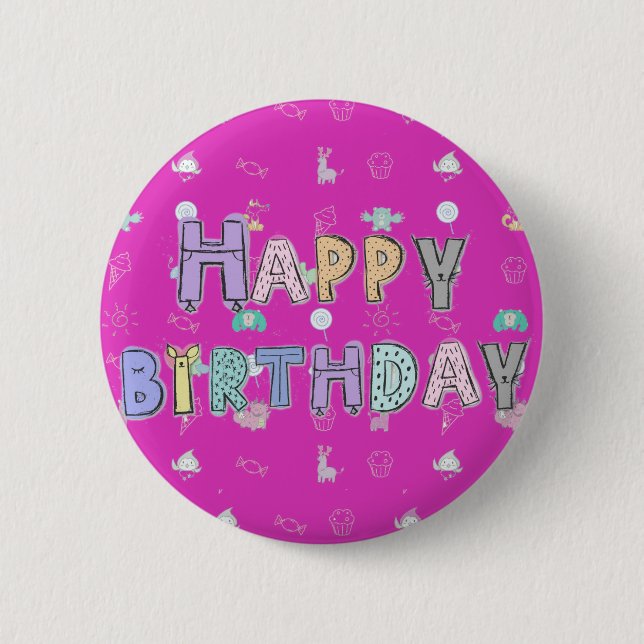 Kids Happy Birthday Badge (Front)