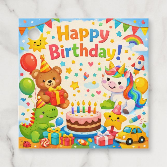 Kids Happy Birthday Gift Tag (Front)